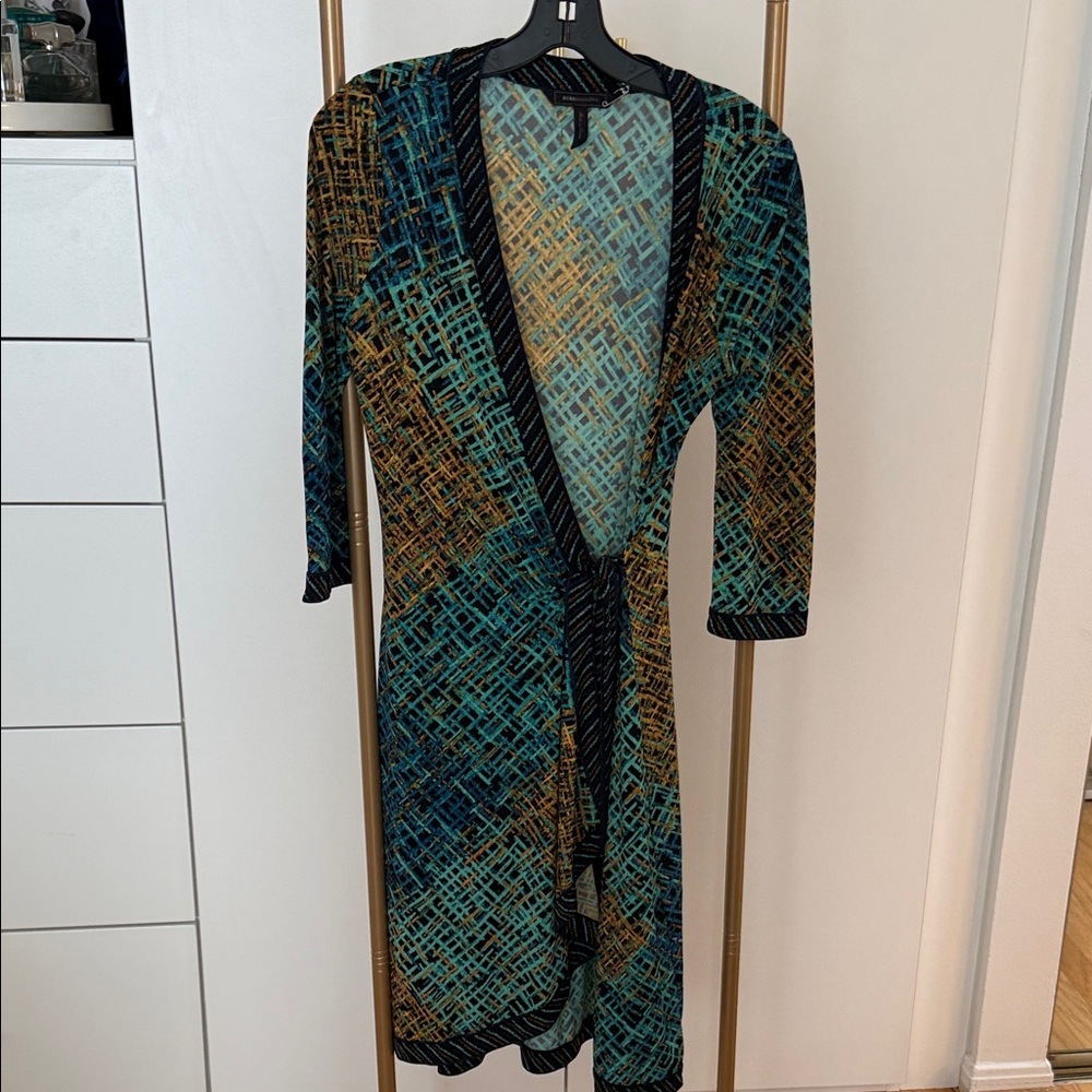 Bcbgmaxazria Multicolor Patterned Wrap Dress - image 2